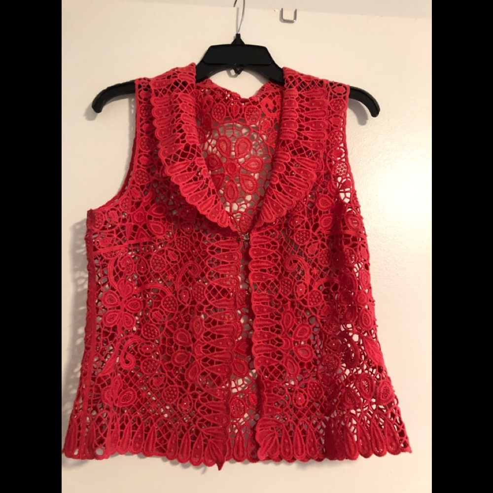 VEST,  cotton, knit/crochet.